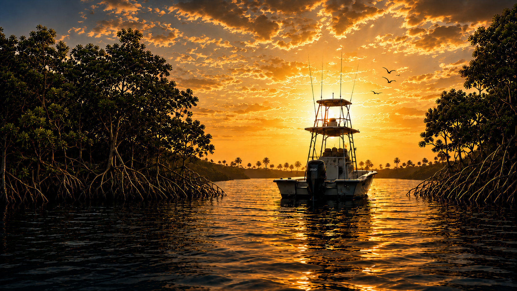 Florida sunset over the water